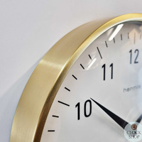 30cm Brass & White Modern Wall Clock By HERMLE image