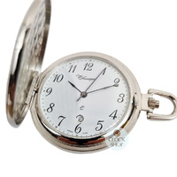 41mm Rhodium Unisex Pocket Watch With Regal Crest By CLASSIQUE (Arabic) image