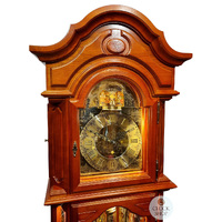 207cm American Cherry Grandfather Clock With Calendar Dial & Shelves By SCHNEIDER image