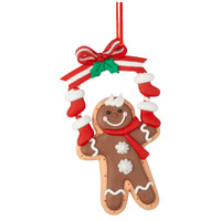 14cm Gingerbread Biscuit On Swing Hanging Decoration- Assorted Designs image