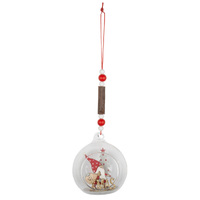 10cm Christmas Glass Bauble Hanging Decoration- Assorted Designs image