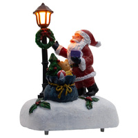 13cm Santa with LED Street Lamp- Assorted Designs image