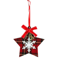 10cm Tartan Star Hanging Decoration image