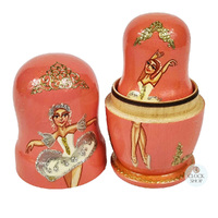 Ballerina Russian Dolls- Pink 11cm (Set Of 5) image
