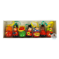 Russian Dolls Hanging Decoration- Yellow & Green 6cm (Set of 7) image