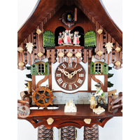 Wood Chopper & Water Wheel 8 Day Mechanical Chalet Cuckoo Clock 32cm By SCHNEIDER image