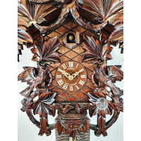 Birds & Leaves 8 Day Mechanical Carved Cuckoo Clock 42cm By SCHNEIDER image