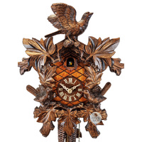 Birds & Leaves 1 Day Mechanical Carved Cuckoo Clock 30cm By SCHNEIDER image