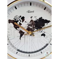 19cm Gold Multiple Time Zone World Clock By Hermle image
