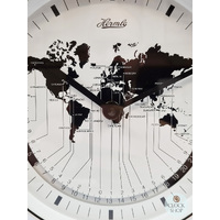 19cm Silver Multiple Time Zone World Clock By Hermle image