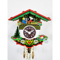 Swiss House Mechanical Chalet Clock With Seesaw & Swinging Girl Doll By TRENKLE image