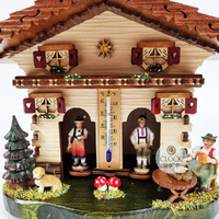 18.5cm Chalet Weather House With Beer Drinker & Dog By TRENKLE image