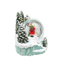 30cm Musical Snow Globe With Moving Train & LED Glitter Snow Storm (8 Christmas Tunes) image