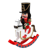 30cm Soldier On Rocking Horse Nutcracker image