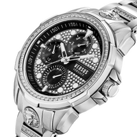 Arrondissement Silver Watch With Black Dial & Stainless Steel Bracelet by VERSACE  image
