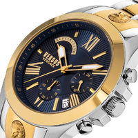45mm Chrono Lion Silver & Gold Mens Watch With Blue Chronograph Dial By VERSACE image