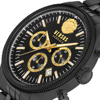 45mm Colonne Chrono Black & Gold Mens Watch With Black Dial By VERSACE image