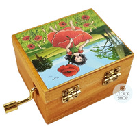 Wooden Hand Crank Music Box- Girl In Poppy Field (Carmen) image