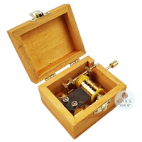 Wooden Hand Crank Music Box- Coloured Geometric Pattern (Beethoven- Ode To Joy) image