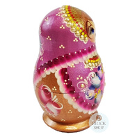 Pink and Purple Pearl Russian Dolls 11cm (Set Of 5) image