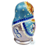 Blue and Silver Pearl Russian Dolls 11cm (Set Of 5) image