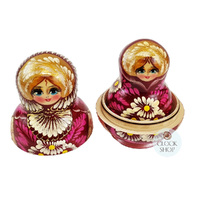 Floral Russian Dolls- Pink & Gold 10cm (Set Of 10) image
