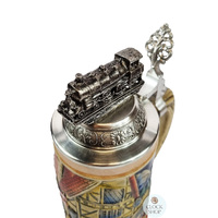 Train Station Stein With Pewter Train Lid 0.5L By Thewalt 1893 image