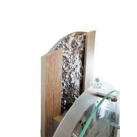 68cm Light Oak Pendulum Wall Clock With Stone Pattern & Silver Dial By AMS image