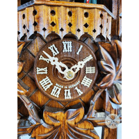 5 Leaf & Bird 1 Day Mechanical Carved Cuckoo Clock With Dancers 36cm By SCHWAB image