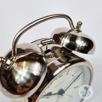 12.5cm Pembridge Antique Silver Double Bell Analogue Alarm Clock By ACCTIM image