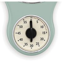 30cm Sage Green Retro Kitchen Wall Clock with Timer By ACCTIM image