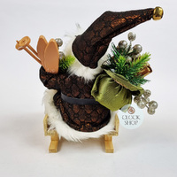30cm Sitting Santa Claus on Sleigh- Dennis image