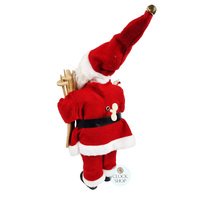 45cm Santa Claus Holding Skis with Music and Animation image