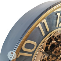 60cm Ceulen Dark Grey and Gold Moving Gear Wall Clock By COUNTRYFIELD image