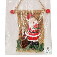 9.5cm Santa On Hessian Banner Hanging Decoration- Assorted Designs image