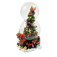 20.5cm Musical Snow Globe With Santa & Teddy (Oh Christmas Tree) image