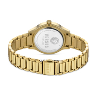 Canton Road Crystal Gold Bracelet Band Watch with Black Dial By VERSACE image
