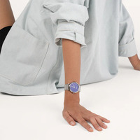 Silver Kahlo Watch with Violet Purple Dial By Coluri image