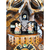 Birds & Leaves 1 Day Mechanical Carved Cuckoo Clock With Dancers 46cm By HÖNES image