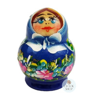 Floral Russian Dolls- Blue & White Floral Mini 4cm (Set Of 5) image