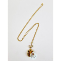 26mm Gold Womens Pendant Watch With Bold Stripes By CLASSIQUE (Roman) image