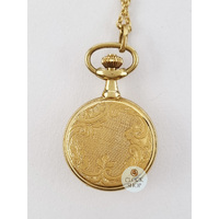 23mm Gold Womens Pendant Watch With Flower Basket By CLASSIQUE (Roman) image