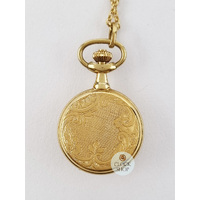 Flower Basket Gold Plated Pendant Watch By CLASSIQUE (Roman) image