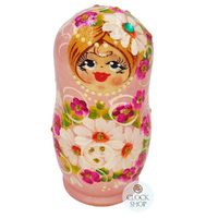 Floral Russian Dolls- Pink 12cm (Set Of 5) image