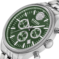 45mm Colonne Chrono Silver Mens Watch With Green Dial By VERSACE image