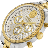 45mm Colonne Chrono Two-Tone Silver & Gold Mens Watch With Silver Dial By VERSACE image