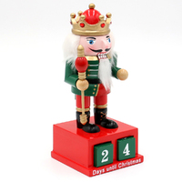 20cm Red & Green King Advent Calendar Nutcracker image