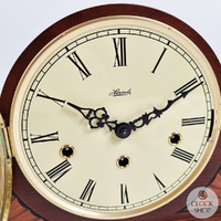 22cm Walnut Mechanical Tambour Mantel Clock With Triple Chime By HERMLE image