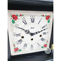 33cm Black Mechanical Mantel Clock With Westminster Chime & Vintage Floral Dial By HERMLE image