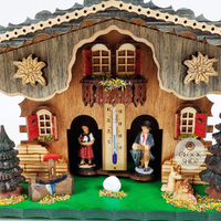 22cm Chalet Weather House With Deer & Water Trough By TRENKLE image